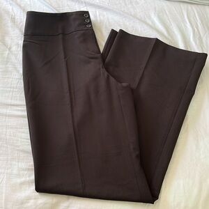 Style & Co Brown Mid-rise Wide Leg Long Length Office Work Pants Women's 10L NWT